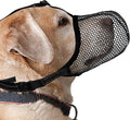 Black Dog Muzzle, Breathable Soft for Large Dogs to Prevent Barking Biting Chewing, Reflective & Adjustable Basket Muzzle with Air Mesh for Doberman Black XL