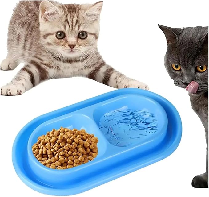 Double Pet Feeding Bowls -Ant Food and Water Dispenser for Dogs and Cats(C)
