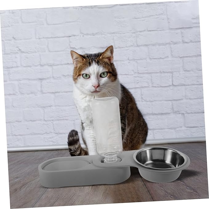 Cat Feeder and Water Dispenser Stainless Steel Raised Bowl Pet Feeder for Cats and Dogs Easy to Clean and Transport