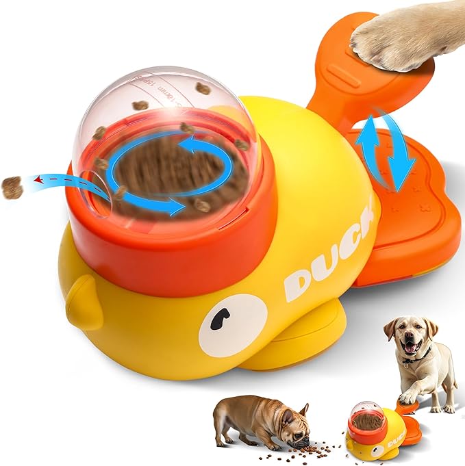 Interactive Dog Toys Food Puzzle Slow Feeder, Cat Treat Dispenser Toy Duck-Shaped Enrichment Toy for Small Medium Dogs and Cats, IQ Training and Exercise Small Animal Bowls