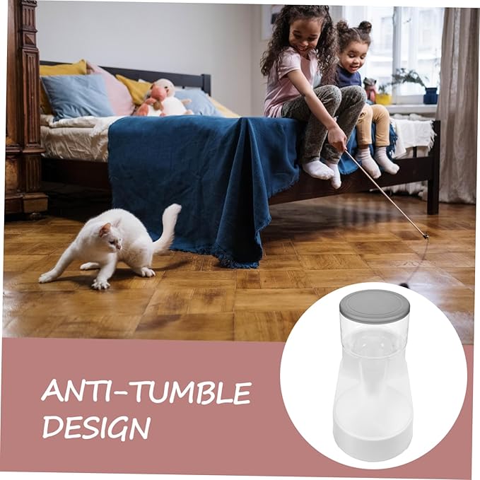 SUPVOX Automatic Cat Food Dispenser Convenient Pet Feeder Texture for Monitoring Design for Cats and Dogs Effortless Filling Gentle Gray