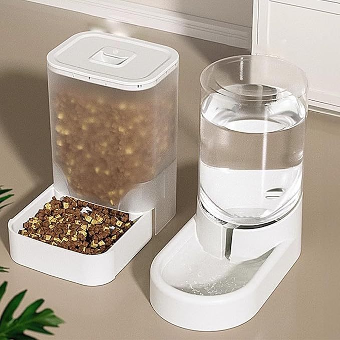 Automatic Feeder And Water Bowl Set And Small Dogs With Clear Food Storage Container Home Decors