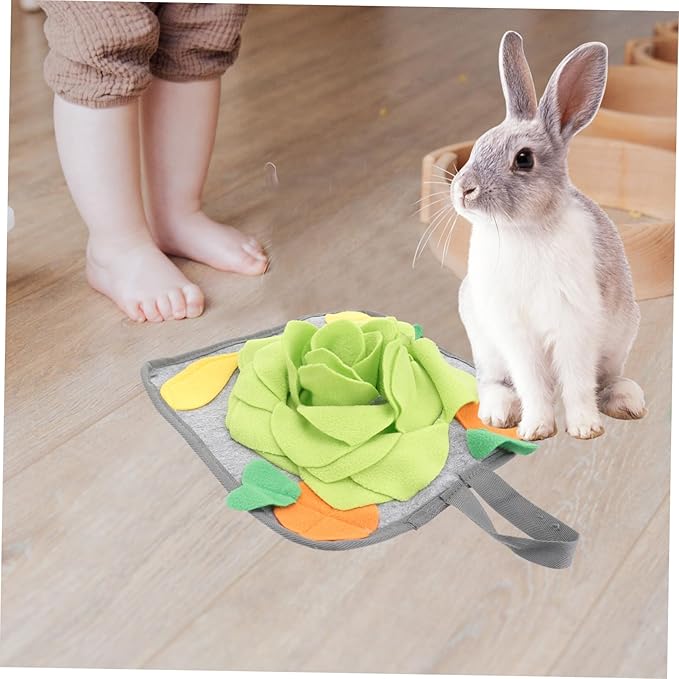 Rabbit Feeder Mat Snuffle Pad for Foraging Slow Feeding Intelligence Toy for Pet Rabbits