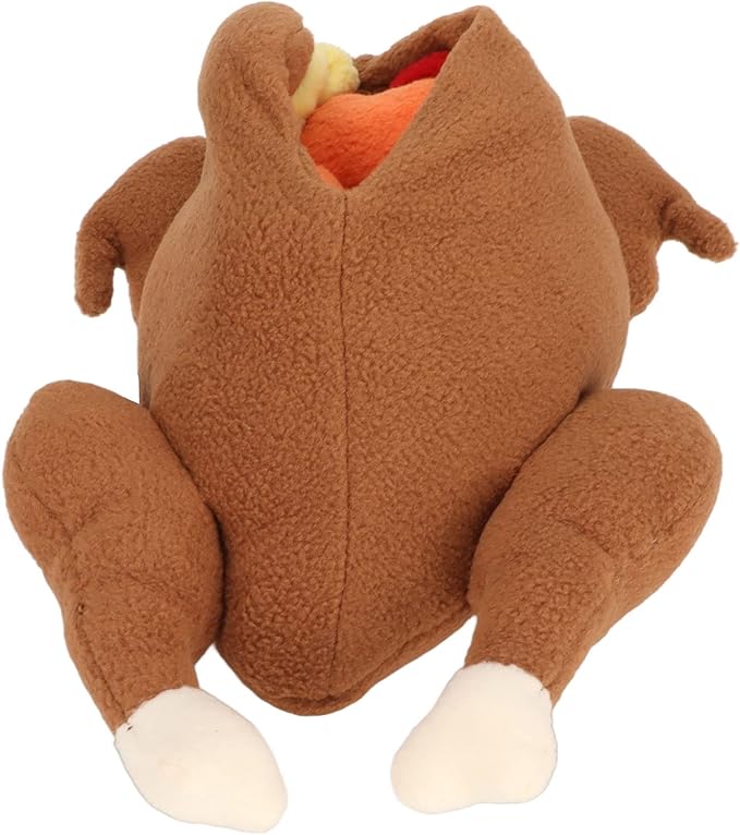 Turkey Vegetable Dog Snuffle Toy, Squeaky Interactive Puppy Training Play Toy with Treat Pockets, Ideal for Foraging Brain Stimulation Slow Feeding, Fun Pet