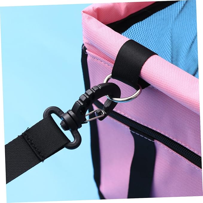 Breathable Mesh Dog Car Seat with Design Safety Leash and Thick Support Rods for Pet Travel Compatible with Harnesses Black Color(Pink)