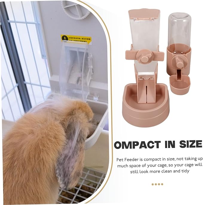 BESTonZON 1set Automatic Cat Feeder and Hanging Water Dispenser for Pets Convenient Food and Water for Kittens and Puppies Easy to Install and