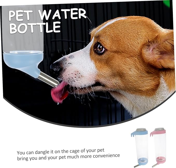 Toyvian 2PCS PET Automatic Water Dispenser for Dogs and Cats Leak-Proof PET Hanging Water Feeder Food-Grade Material for Indoor and Outdoor Use
