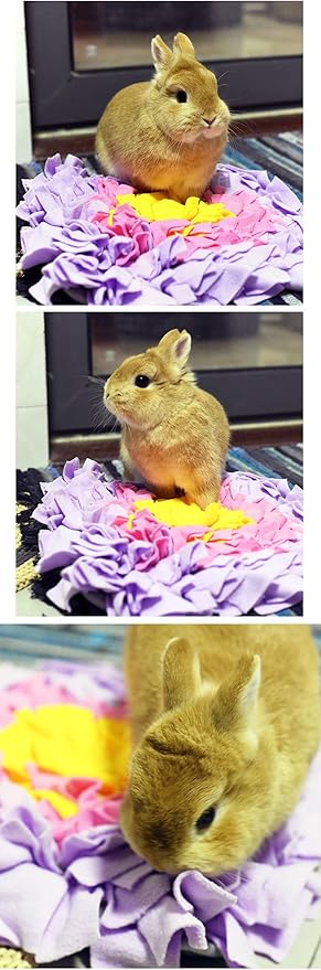 Mini Square Snuffle Mat for Small Pets, Interactive Nose Work Toy for Rabbits Hamsters Dogs, Fun Foraging Pad for Boredom Relief and Energy Release (A03)