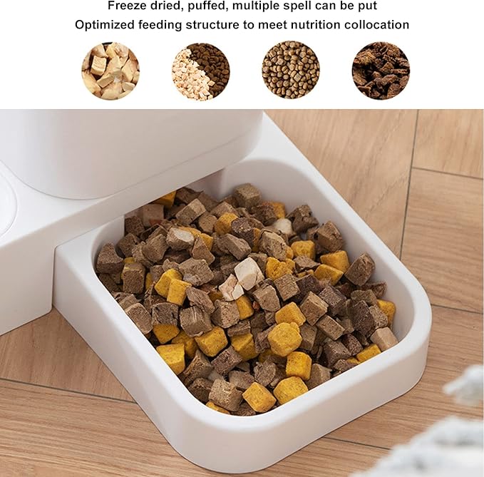 1.5L Water and 2.2lbs Food Dispenser, Activated, Clear Indicator, for Pet Health and Freshness, Ideal for Busy Pet Owners