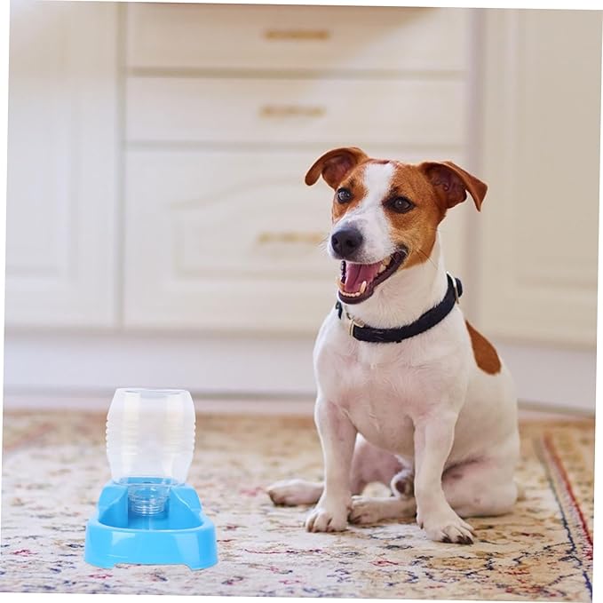 2pcs Blue Pet Water Feeder Bowl Creative Drinking Tool for Dogs and Puppies Smooth Surface Unique Design Safe for Home and Pet Shops Convenient Automatic Water Dispenser