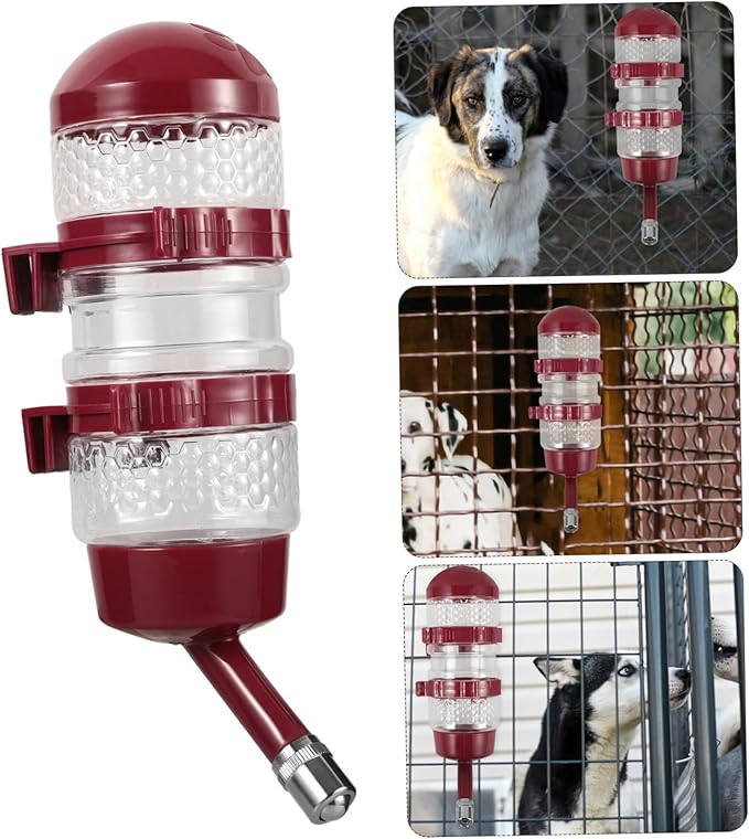 Yardwe Automatic Pet Water Dispenser Hanging Cat and Dog Water Bottle Feeder for Crate Use Prevents Overflow for Healthy Hydration and Convenient Pet Care