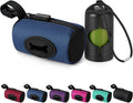 Gobeigo【Easy Pull-Out Version】 Dog Poop Bag Holder,【2-in-1 Hard Plastic Insert & Soft Fabric Bag】Snap-On Strap Dispenser Fits Retractable and Standard Leashes with 1 Roll Bags (Navy Blue)