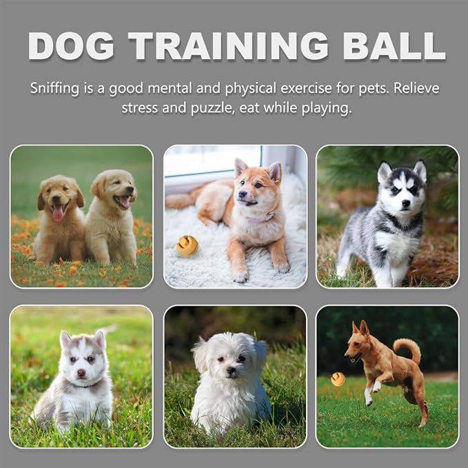 Dog Interactive Snuffle Ball 85mm Orange Rubber Treat Dispensing Puzzle for Outdoor Training and Puppy Diversion