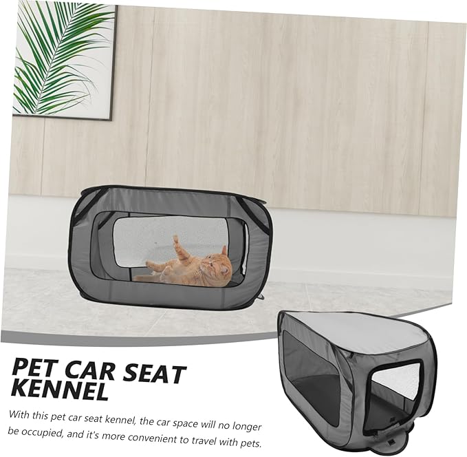 POPETPOP Portable Foldable Dog Car Bed Non Slip Thickened Pet Travel Kennel Crate for Large Dogs and Cats Car Seat Nest Easy to Install Suitable for Indoor and Outdoor Use