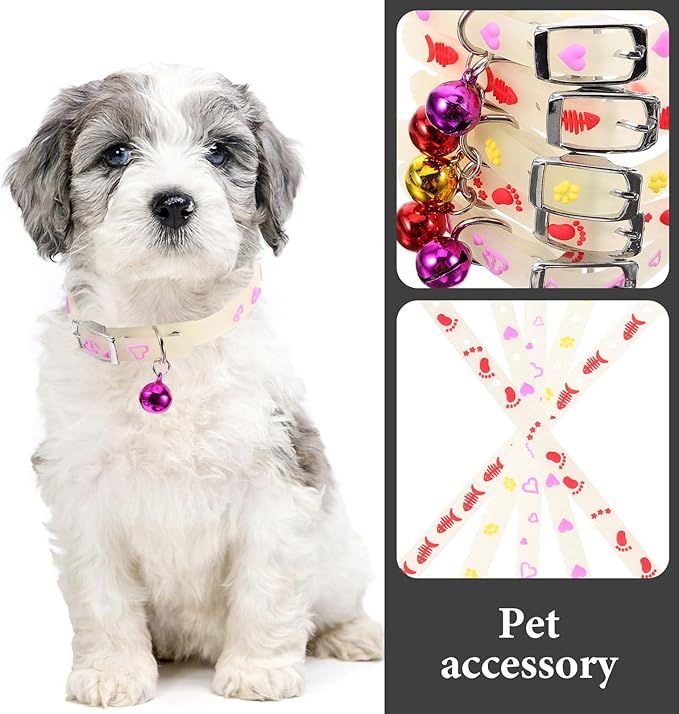 KESYOO Adjustable Luminous Collar for Pets 5 Pieces Random Colours Fluorescent Design Comfortable Anti-Lost Pad Suitable for Dogs and Cats on Walks Random Colour