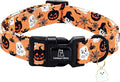 Lionheart glory Halloween Dog Collar-Pumpkin Ghosts Fall Dog Collars with Cute Ghost Pendant Soft Adjustable Collar for Medium Dogs Girls Boys Collars Party Pet Gift