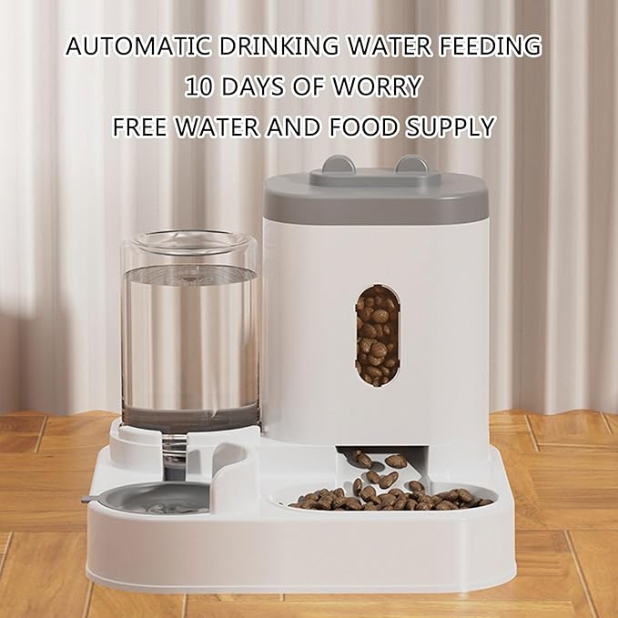 Pet Automatic Waterer Cats Feeder Food Container Bowl Automatic Water Fountain 2 in 1 Pet Large Dog Water Feeder