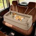 Dog Car Seat for Small and Medium Dogs, Pet Car Travel Home Bed Under 100 lbs, Fully Detachable and Washable Cat Booster Carseats with Adjustable Straps & Cushion (Grey, XL)