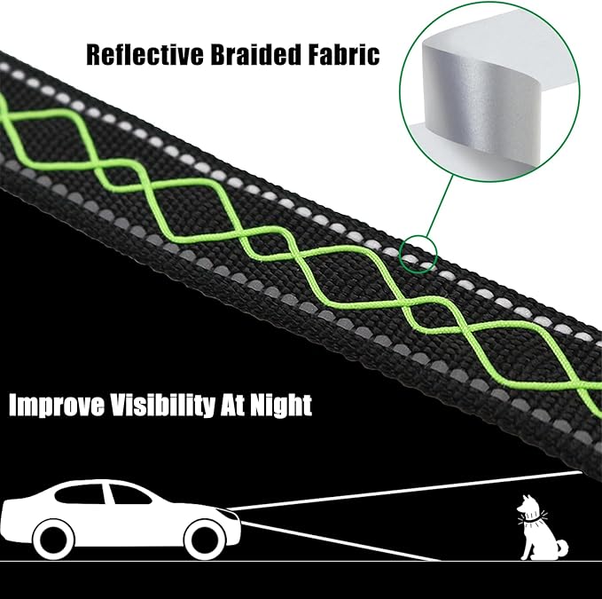 Luwint Stylish Light Up Dog Collar, LED Dog Collar USB Rechargeable - Safety Glow in The Dark for Night Walking & Camping | Adjustable, Waterproof, High Visibility Green