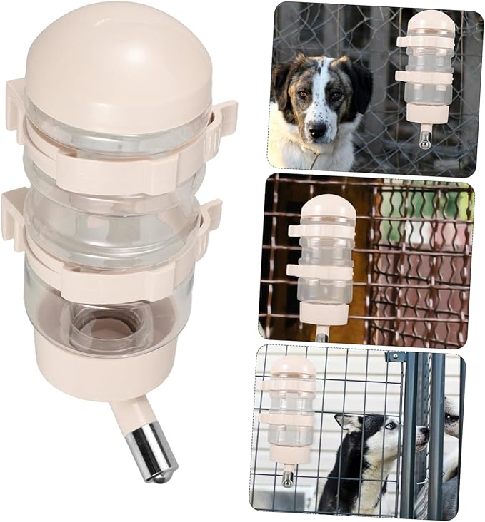 Milisten Automatic Dog Cat Water Dispenser Stainless Steel Hanging Water Bottle Leak-Proof Nozzle PET Feeder for Dogs and Cats 1.5L Capacity