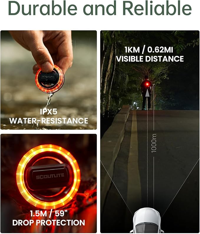 BlinkO Wearable Outdoor Safety Lights, EDC Hands-Free Flashlight with Clip for Hiking and Cycling, Magnetic Clip on Flashlight for Dog Walking at Night, Running Light for Runners, 5 Modes