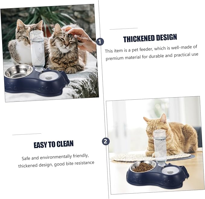 1 Set Automatic Pet Feeder and Water Dispenser Dual Bowl and Cats Easy Volume Observation for Busy Pet Owners Convenient Feeding