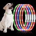 Weewooday 5 Pcs Light Up Dog Collars LED Rechargeable USB Dog Collar for Night Walking Lighted Glow in The Dark Adjustable Silicone Safety Necklaces with 3 Flashing Modes for Small Medium Large Puppy
