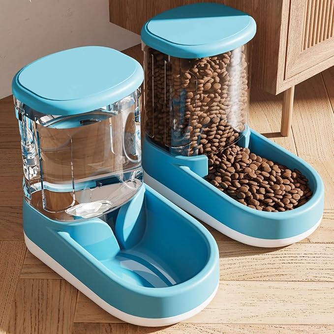 Thereisno 3.8L Pet Water Bowl Food Feeder Automatic Dog Feeding Bowl Water Dispenser Cat Drinking Bowl Food Container Pet Dishware Pet Feeder