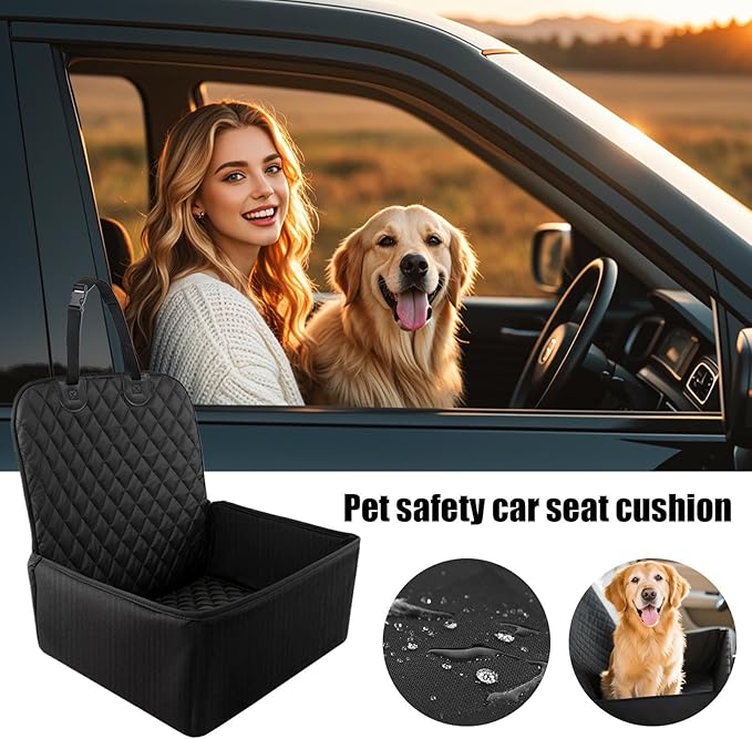 Pet Car Seat Extender - Waterproof Dog Backseat Cover Cushion Protector, Comfortable Travel Bed Barrier, Carrier Mat for SUV Vehicle | Large Dog Seats for Cat Puppy Safety Road Trips