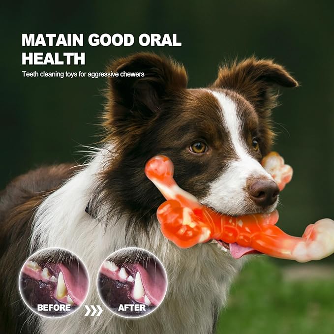 Indestructible Dog Toys for Large Dogs Aggressive Chewers, Tough Dog Toys for Aggressive Chewers Large Breed, Heavy Duty Tough Bone to Keep Them Busy