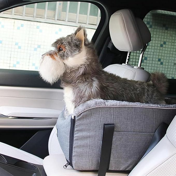 Dog Console Car Seat - Pet Center Console Doggie Seat, Armrest Booster for Dogs and Cats - Washable, Travel Bags Included