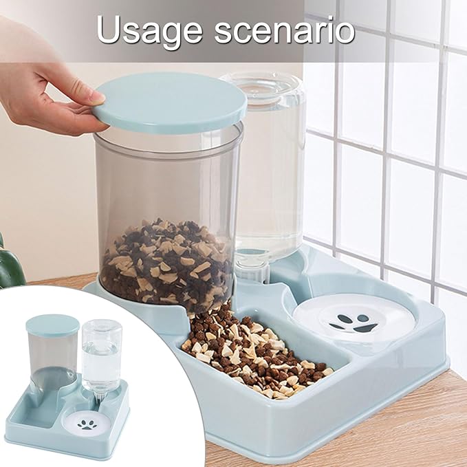 2 in 1 Automatic Dog Water Food Bowl Water Dispenser for Pet Lovely Dog Feeder Raised Food Container Bowl