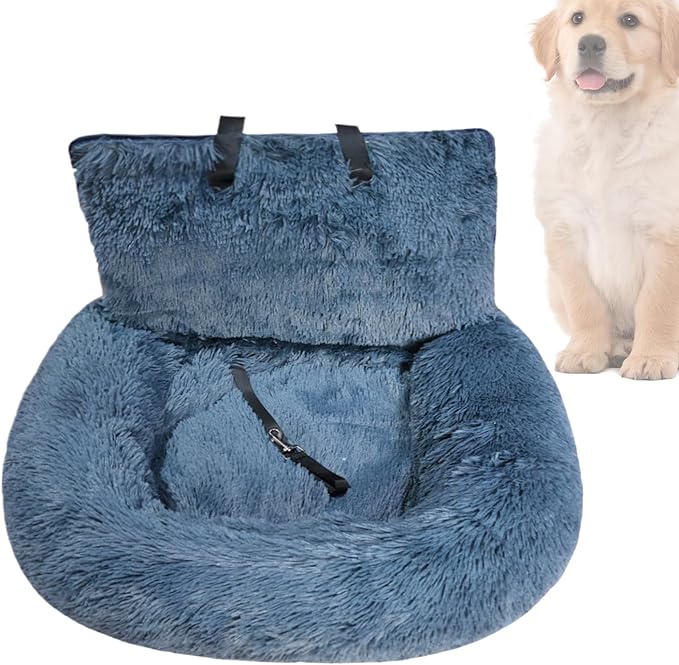 Dog Car Seat,Plush Puppy Car Seat Cushion | Washable Cushion Comfortable Travel Bed for Vehicle Truck Camping Adventures Vet Visit Daily Commuting Traveling