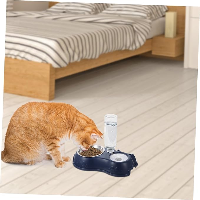 1set Pet Dual Use Feeder and Water Dispenser for Cats and Dogs Automatic Food Bowl Spill-Resistant Design Convenient Feeding for Home and Pet Shops