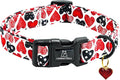 Lionheart glory Valentine's Dog Collar-Red Hearts Cute Spring Dog Collar for Large Dogs Female Male Adjustable Heavy-Duty Dogs Collar Holiday Pet Gift