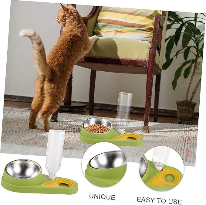 GANAZONO Automatic Pet Feeder Water Dispenser for Dogs and Cats Capacity Pet Feeding Bowl with Ergonomic Design Material -Spill