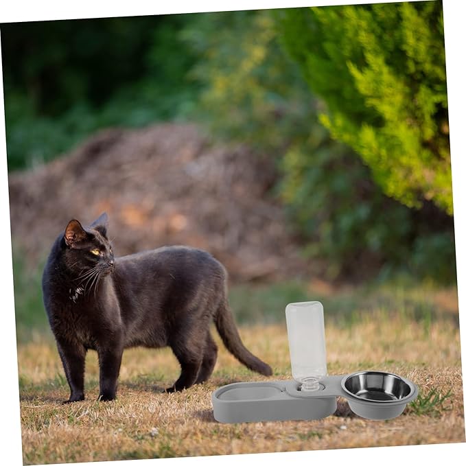 Pet Feeder with Stainless Steel Bowls Rotating Corner Design Automatic Water Dispenser for Dogs and Cats Easy to Clean and Practical Pet Feeding