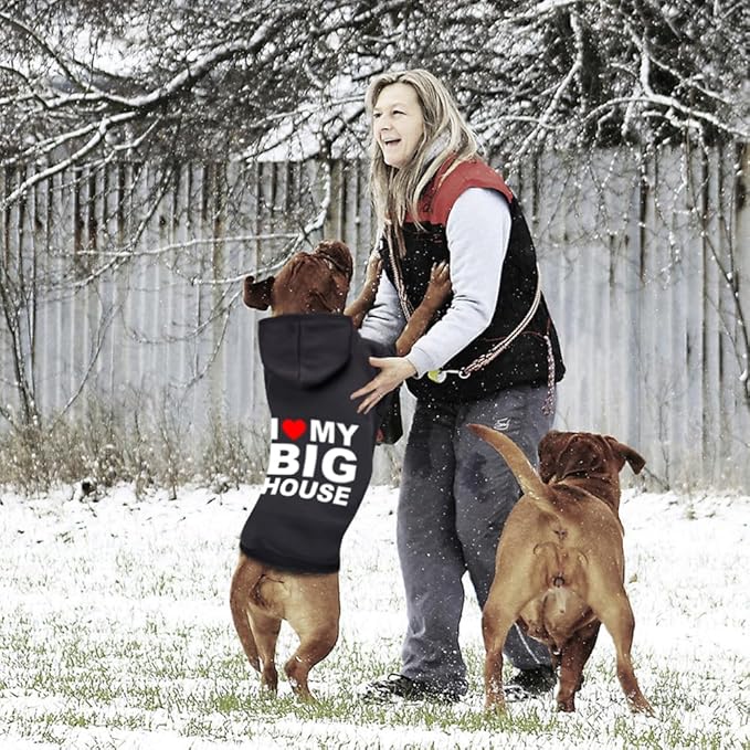 GreenJoy Dog Sweater Dog Hoodie Cold Weather Coat Hooded Sweatshirt for Puppies,Cats, Small Medium Large Dogs (Black(House), XX-Large)