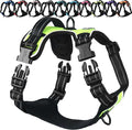 VIVAGLORY Dog Harness Easewalk No Pull Dog Harness with Handle Front Clip & Back Clip for Training Walking Lifting, No Pull Adjustable Easy On Padded Comfortable for Pet, M, Bright Yellow - Plain
