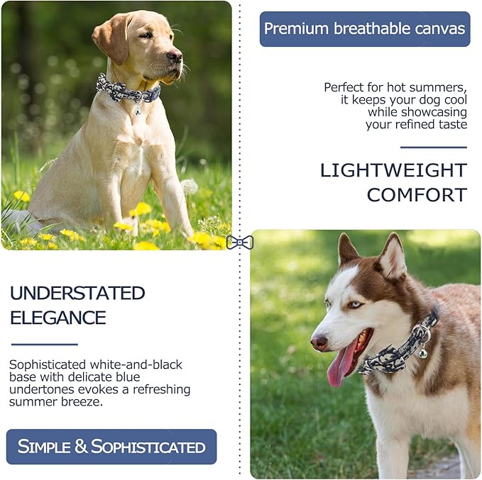 Bowtie Collars for Big Dogs, Elegant Puppy Collars with Leash Set, Dog Collars with Bowtie Adjustable 15.7"-20.9", Black, L