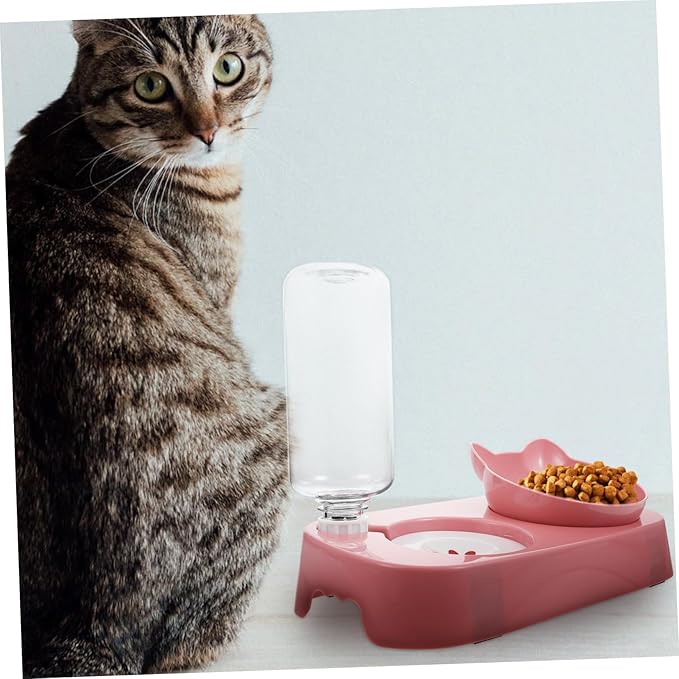 DECHOUS Non-Slip PET Drinking Bowl Set Stable Automatic Water Dispenser Food Feeder for Cats and Dogs Sturdy Spill Design for Indoor Use
