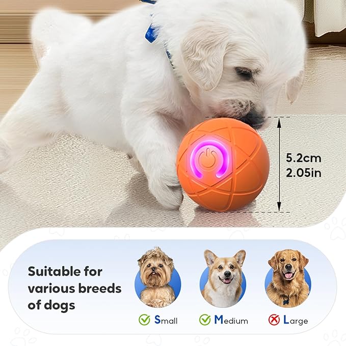 Upgraded Interactive Dog Ball, 2025 New Activated Automatic Rolling Balls for Dogs, Self Moving Vibrating Smart Jumping Bouncing and Rotating Pets Toy to Keep Them Busy (New -Blue)