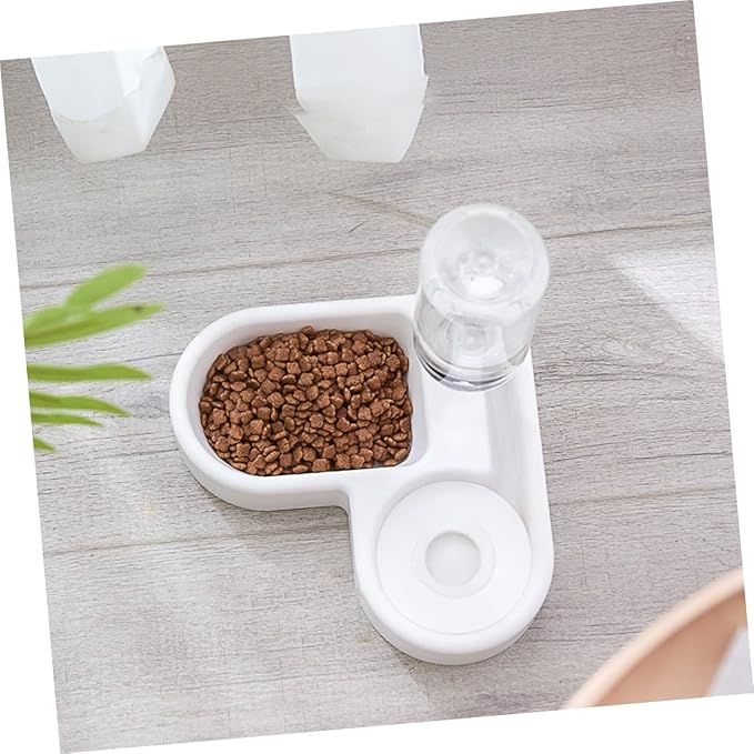 VANZACK Pet Feeder Automatic Water Bowl Double Cat Dog Bowl Heart Shape Non-Slip Easy to Clean Plastic