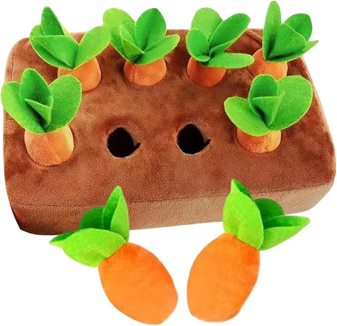 Plush Carrot Toy For Dogs | Puppy Sniffing Carrot Toy,Plush Puppy Sniffing Game,For Training Exercise Enrichment Indoor Outdoor