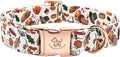 Elegant little tail Thanksgiving Dog Collar, Fall Turkey Print Pet Collar Durable Dog Collars Male or Female Holiday Pet Gift Adjustable Dog Collar for X-Small Dogs