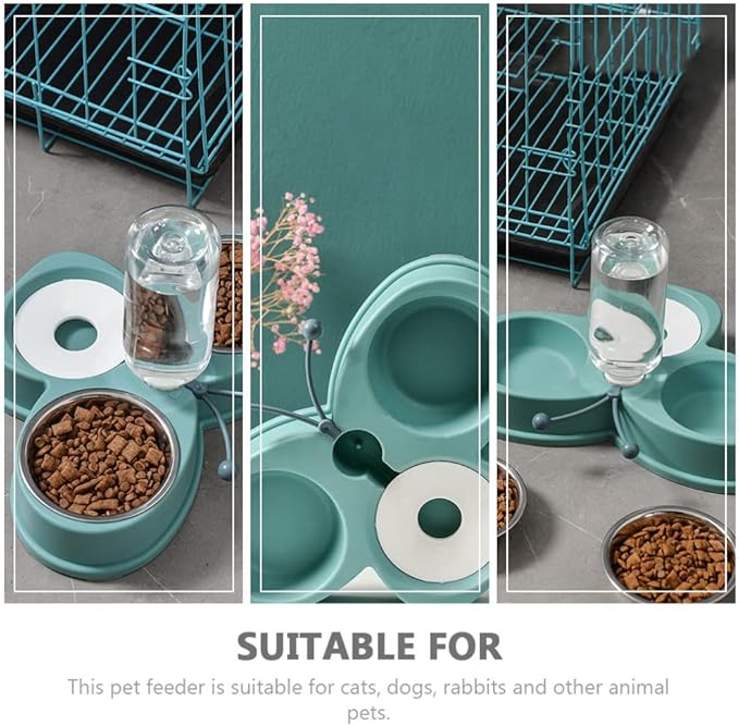 Mipcase Automatic Pet Feeder Water Dispenser Non- Dog Accessory Bowls Convenient Multi-Function Kit for Cats Dogs Easy Busy Pet Owners