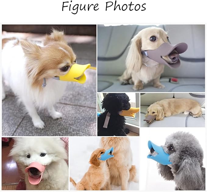NACOCO Anti Bite Duck Mouth Shape Dog Mouth Covers Anti-Called Muzzle Masks Pet Mouth Set Bite-Proof Silicone Material (Blue, S)