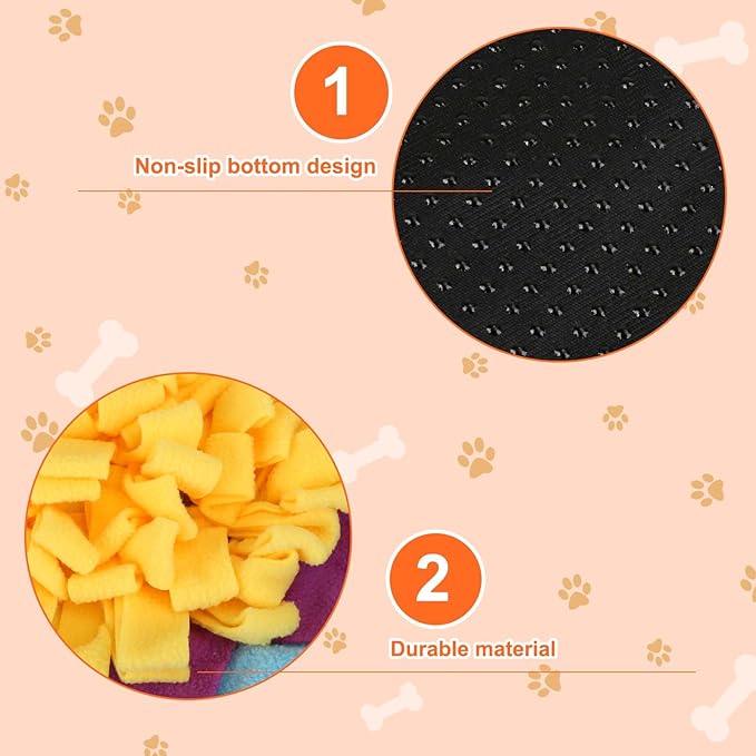 Yummy Sam Snuffle Mat for Small and Medium Dogs, 2 in 1 Portable Interactive Nose Smell Training Sniffing Pad with Puzzle Toys for Boredom Stimulating Slow Eating and Keep Busy (Grey)