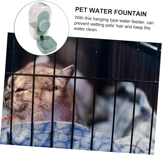 Hanging Pet Water Dispenser Automatic Feeder for Cats Dogs Body for Observation Design for Cage Use
