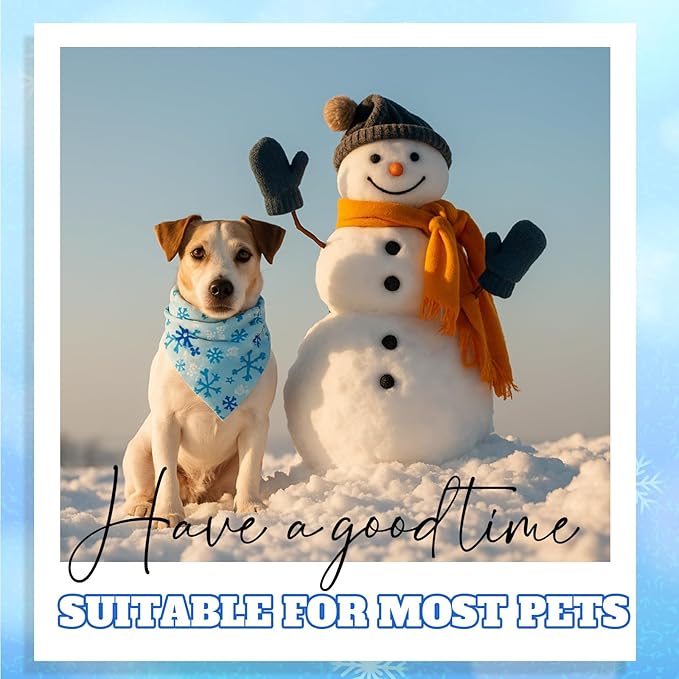 Preboun 50 Pcs Winter Dog Bandanas Bulk Snowflakes Snowmen Polar Bear Penguin Bandanas for Dogs Triangle Kerchief Bibs Scarf Pet Xmas Costume Photo Props Accessories, 25 Styles (25.6 x 17.7 x 17.7)